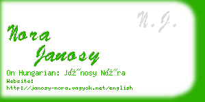 nora janosy business card